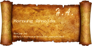 Hornung Arnolda névjegykártya